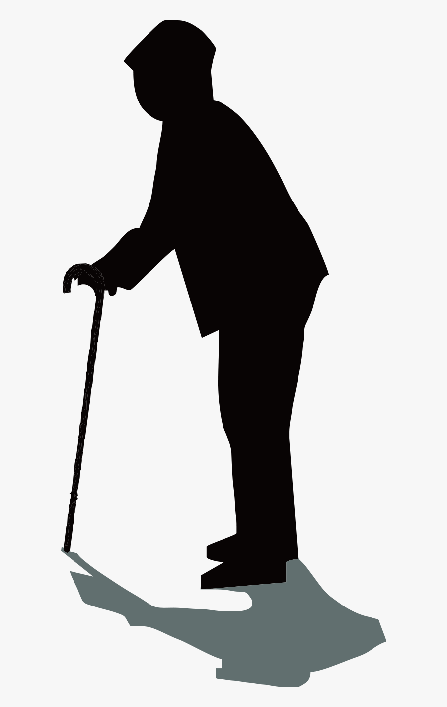 Silhouette Old Age - Old Age Human Silhouette, Transparent Clipart