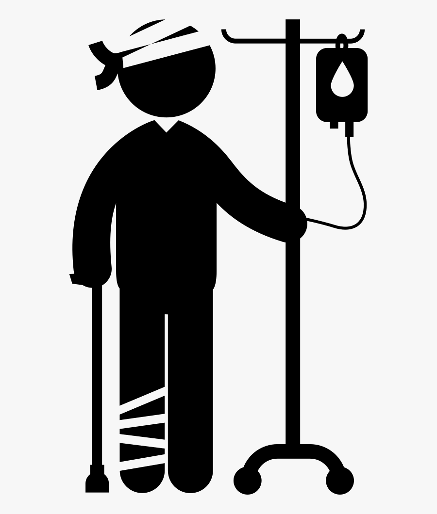 Clipart Man Crutch - Patient Icon, Transparent Clipart