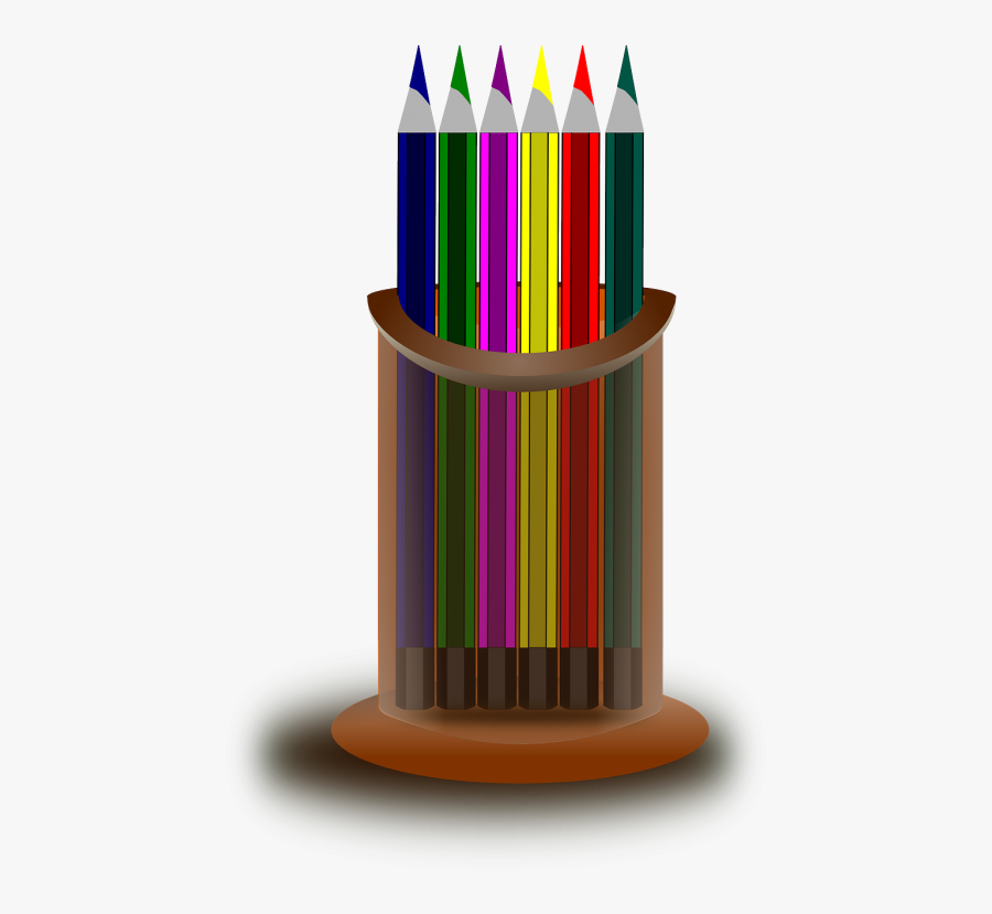 Pencils In A Stand, Transparent Clipart