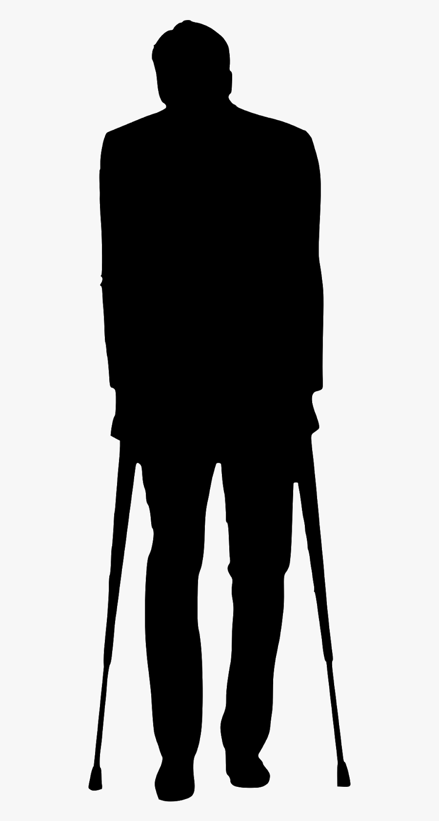 The Free Illustration Of Silhouette, Walking, Crutches, - Silhouette, Transparent Clipart