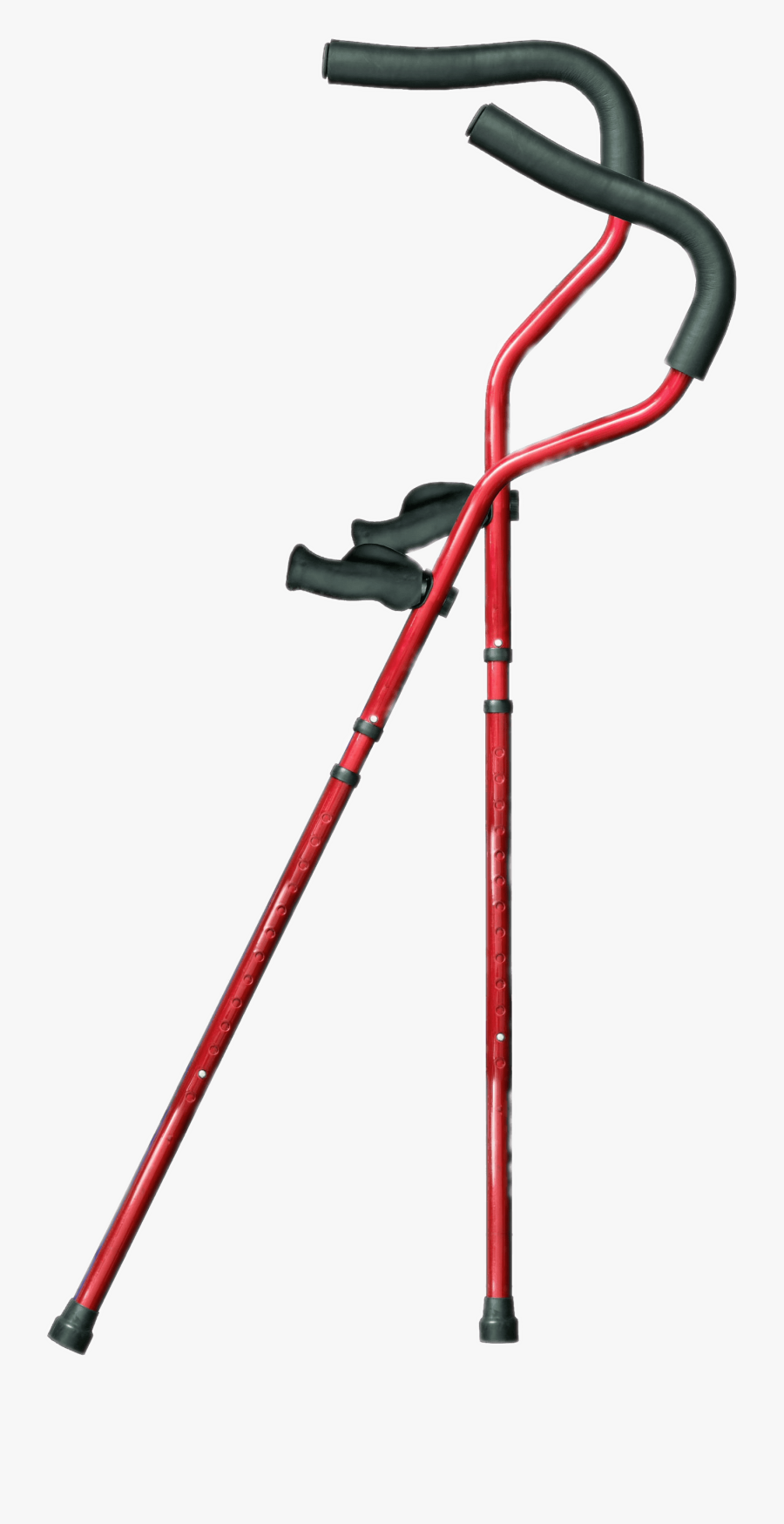 Red Crutches - Ortho Crutches, Transparent Clipart