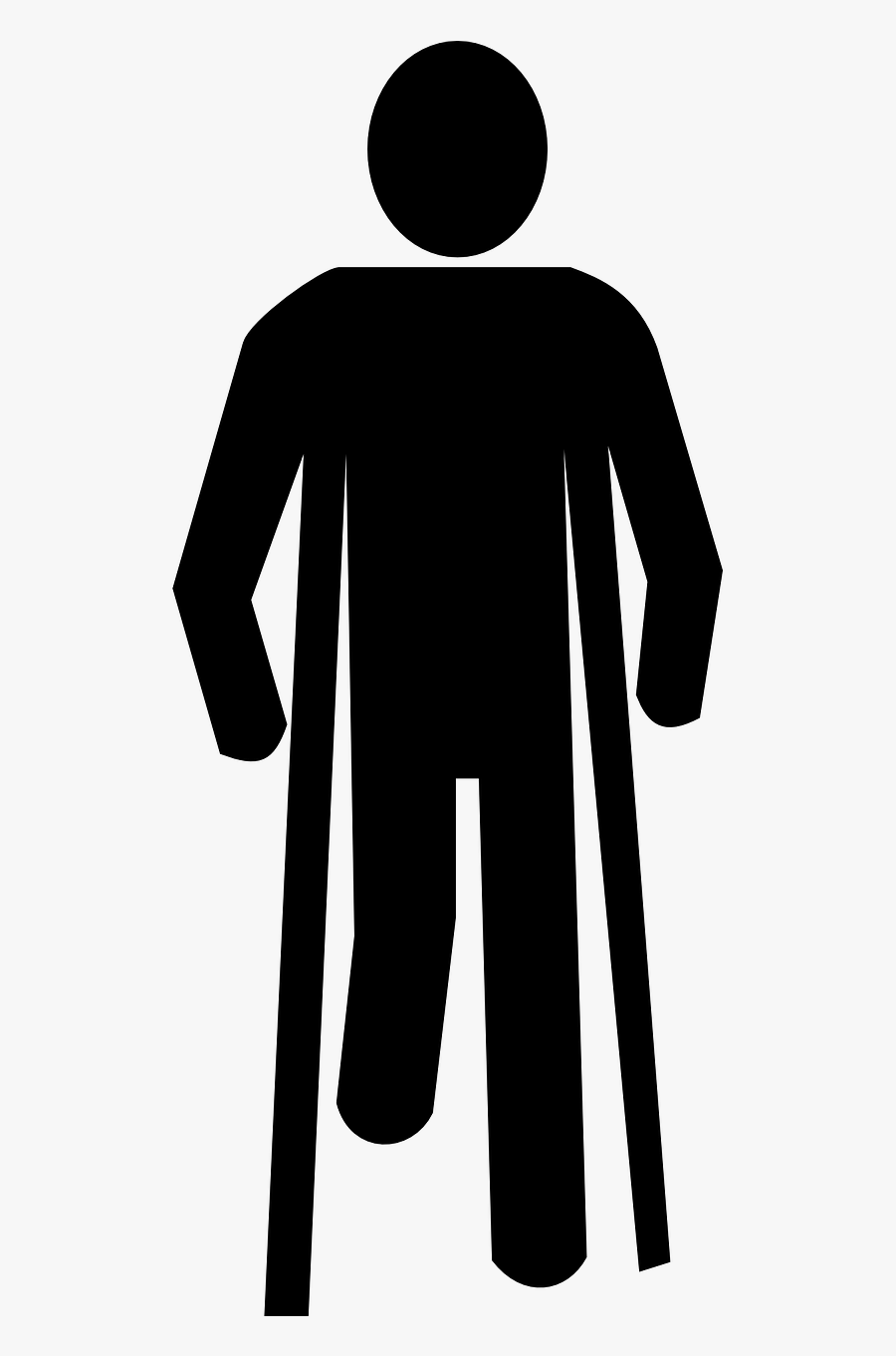 Stick Man On Crutches - Injuries Symbol Leg, Transparent Clipart