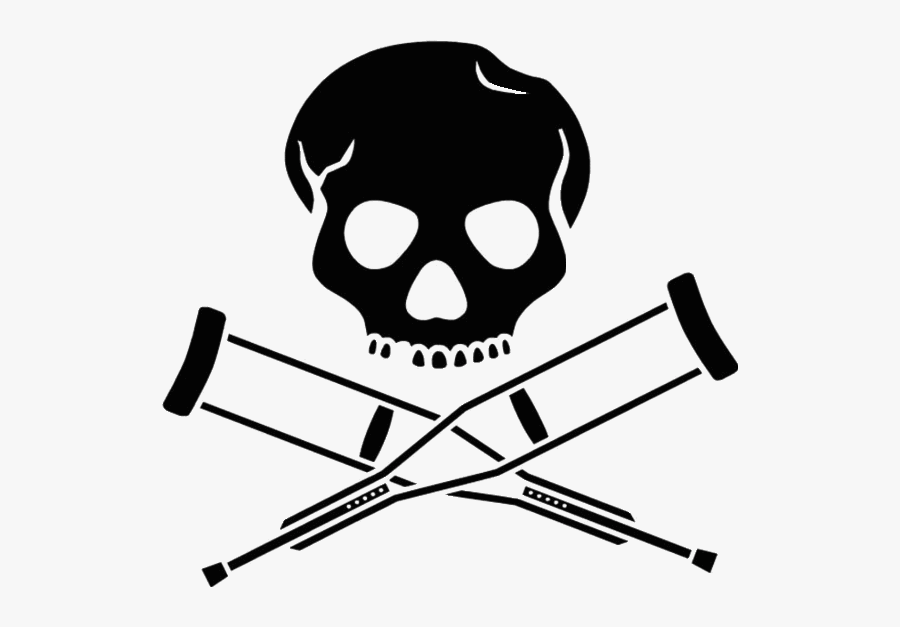 #skeleton #crutches #skull #design #grunge - Jackass Logo Png, Transparent Clipart