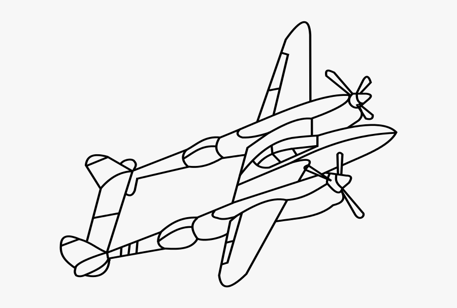P38 Fighter Plane Ww2 - Ww2 Fighter Planes Drawing, Transparent Clipart