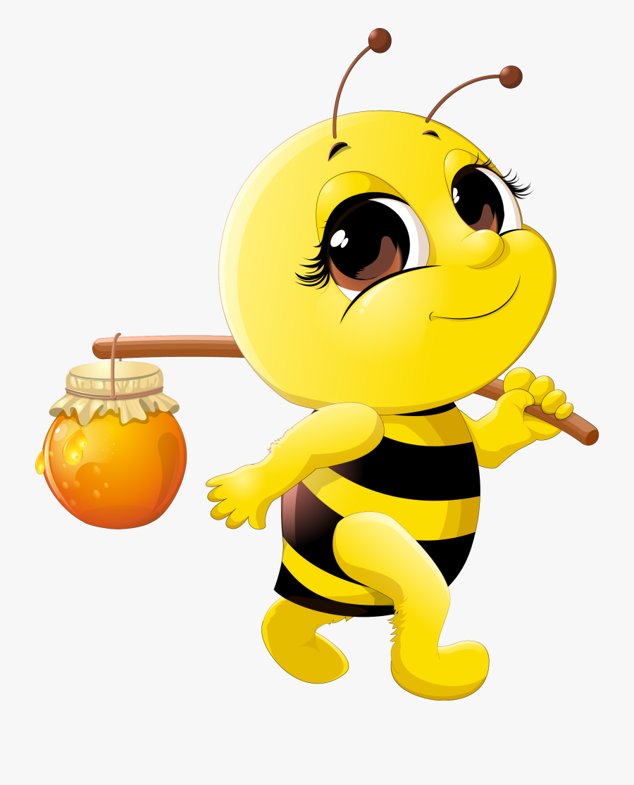 Cartoon Honey Bee Drawing, Transparent Clipart