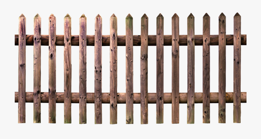 Picket-fence - Rustic Wooden Fence Png, Transparent Clipart