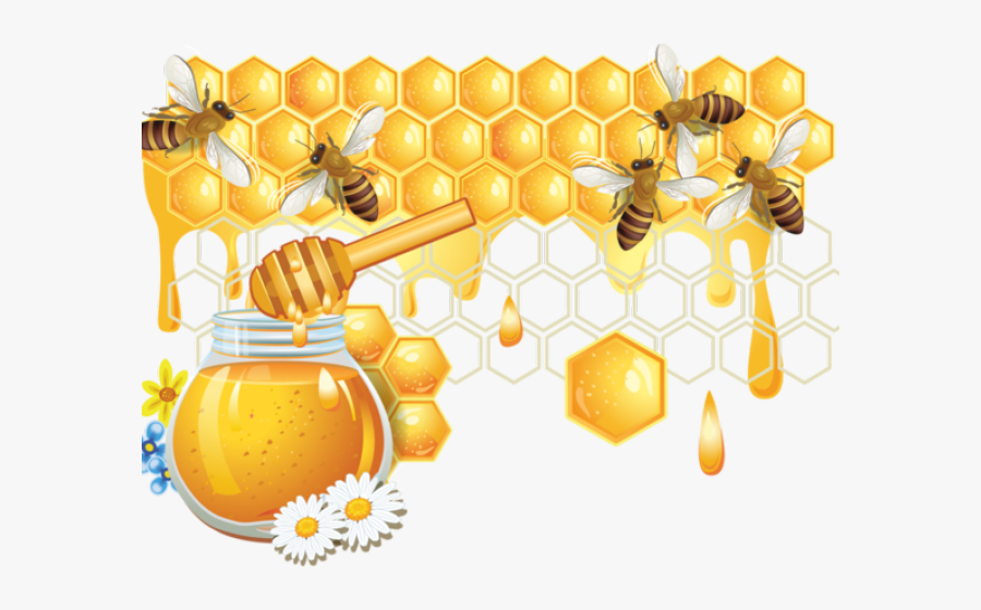 Transparent Honeycomb Background Clipart - Honeycomb And Bee Background, Transparent Clipart