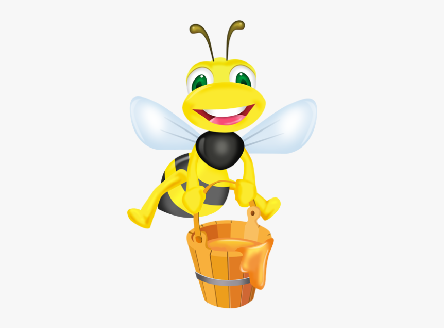 Insect,clip Character,illustration - Bee Carrying Honey Clipart, Transparent Clipart