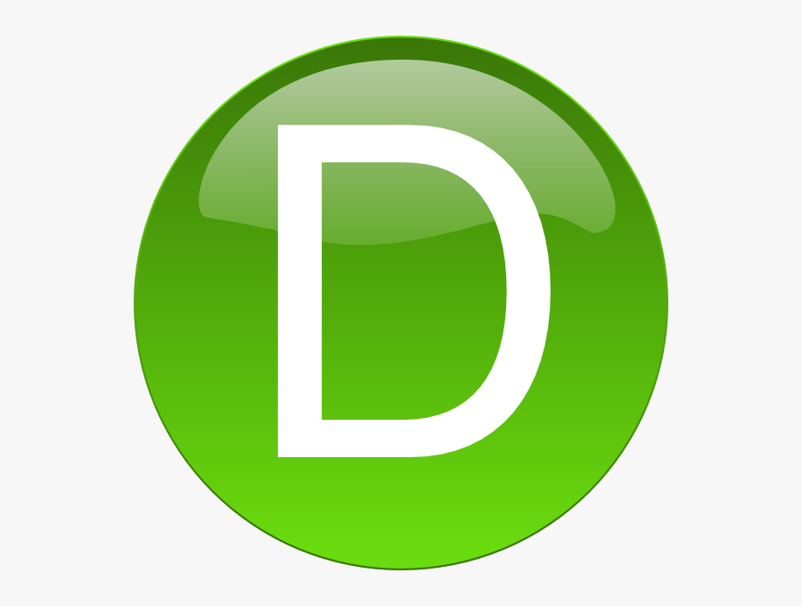 D In Green Circle, Transparent Clipart