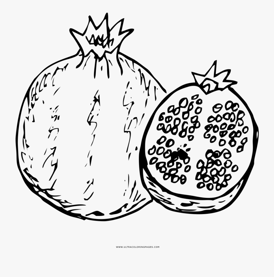 Clip Art Pomegranate Clipart Black And White - Line Art, Transparent Clipart