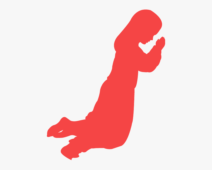 Molde De Silhueta Mulher Orando, Transparent Clipart