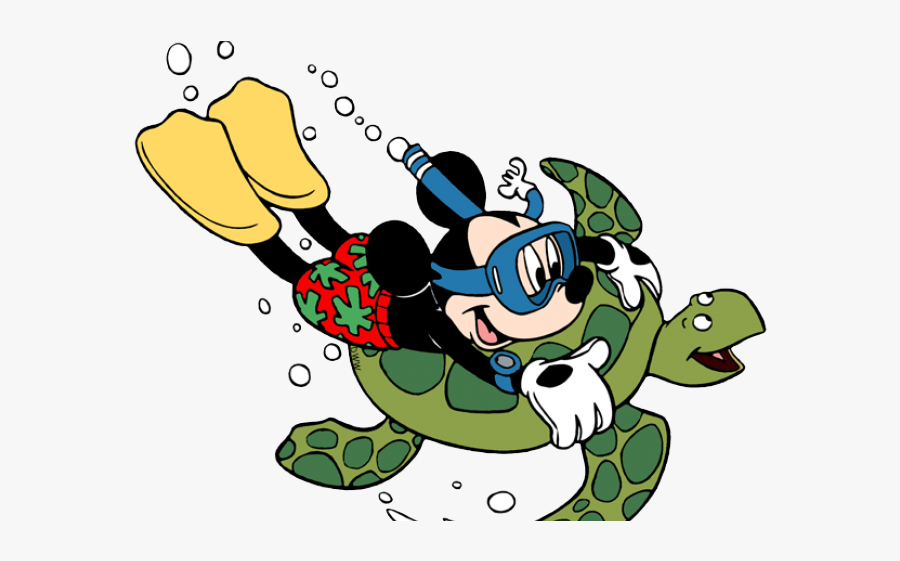 Mickey Swimming, Transparent Clipart