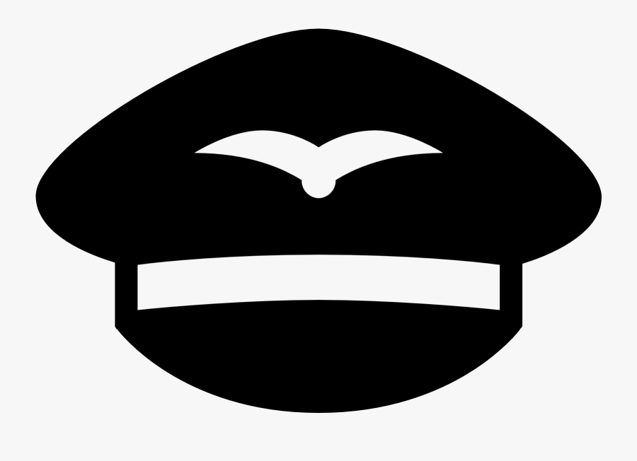 Pilot Clipart Pilot Cap - Pilot Hat Black And White, Transparent Clipart