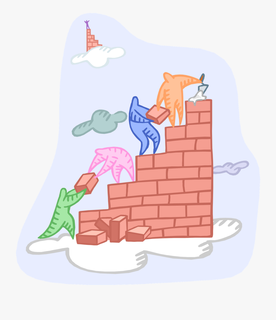 Clipart People Building A Wall Together - Gremio Estudantil, Transparent Clipart