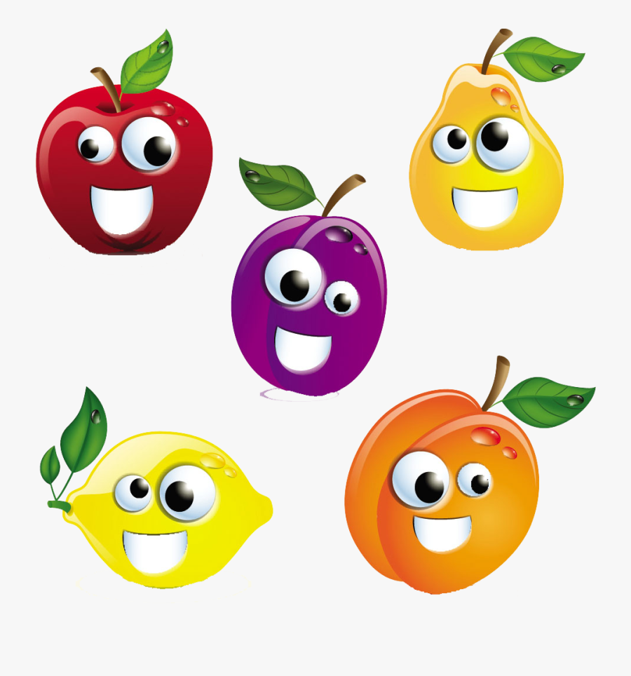 Cartoon Royalty Free Stock - Clip Art Fruit With Eyes, Transparent Clipart