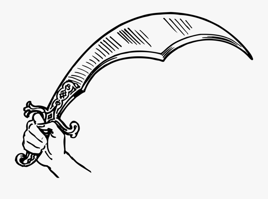 Line Art,angle,area - Scimitar Png, Transparent Clipart