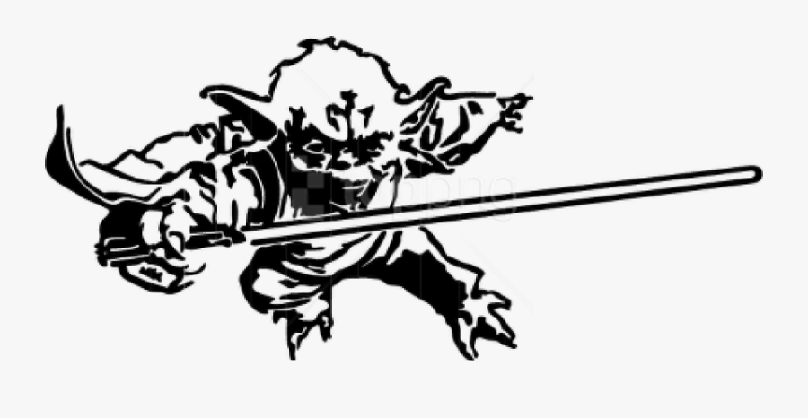 Yoda Black And White Clipart - Yoda Decal, Transparent Clipart