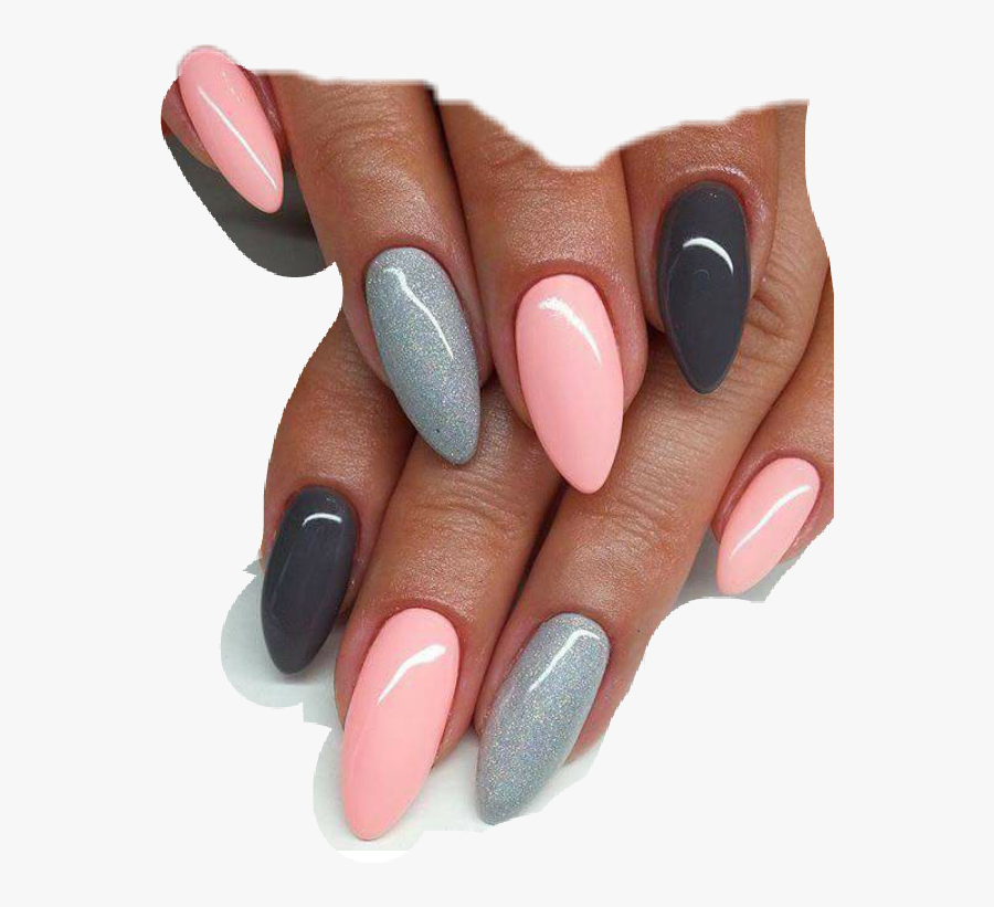 Manicure Clipart Human Nail - Summer Almond Shape Nails, Transparent Clipart