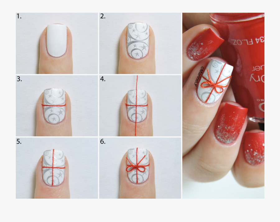 Clip Art Christmas Manicure - Sketch, Transparent Clipart