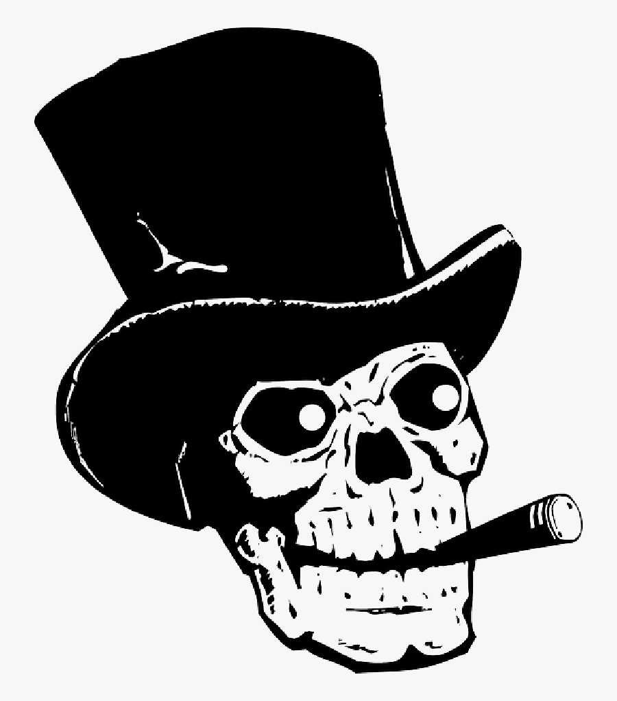 Clipart Free Library Outline At Getdrawings Com Free - Skull With Hat Transparent, Transparent Clipart