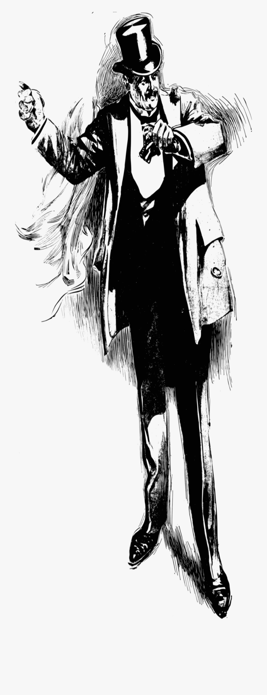Man In Top Hat Png, Transparent Clipart