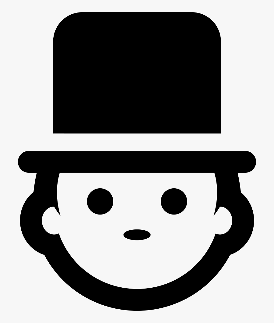 Man Face With Top Hat - Smiley With A Top Hat, Transparent Clipart
