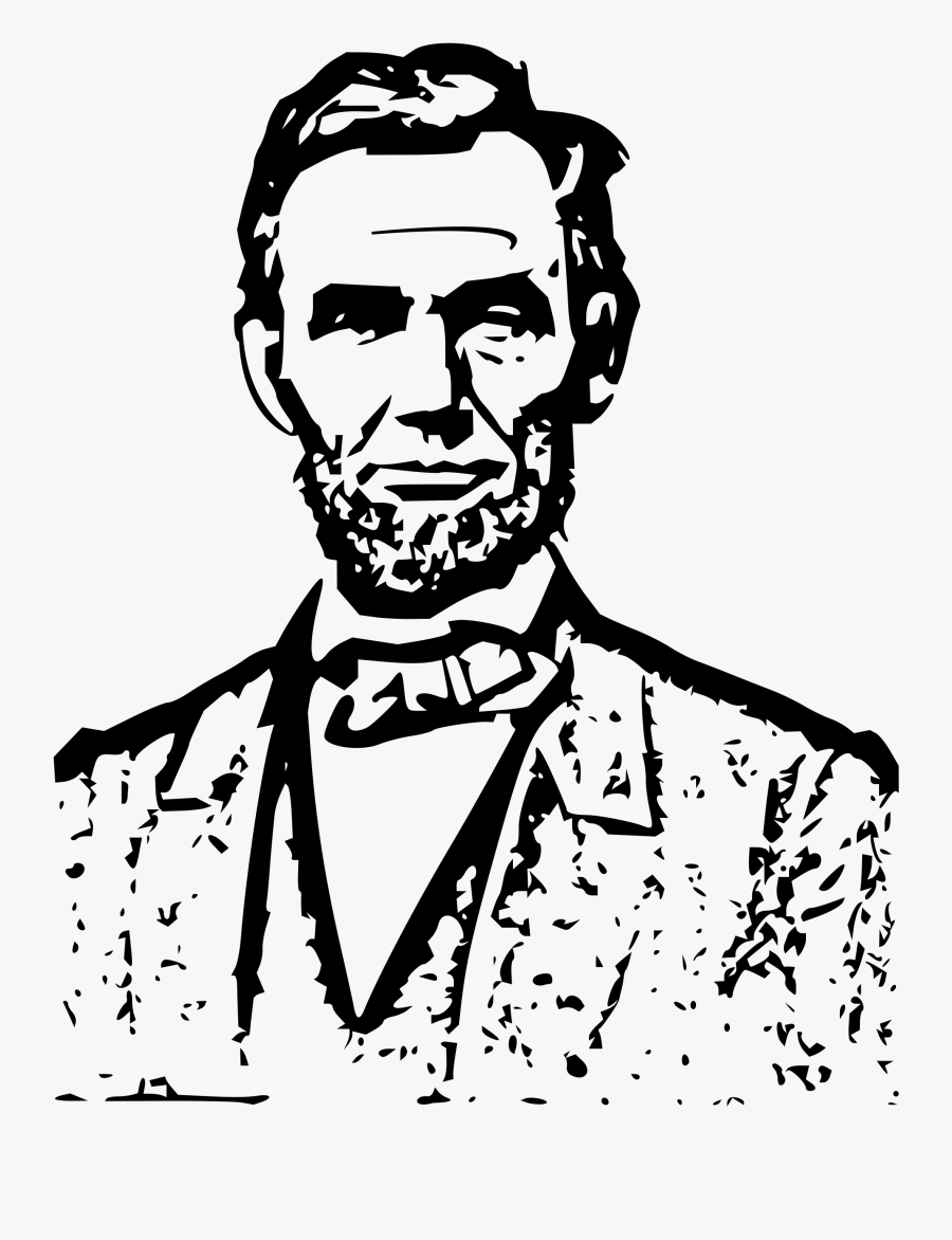 Clipart - Abraham Lincoln Line Art, Transparent Clipart