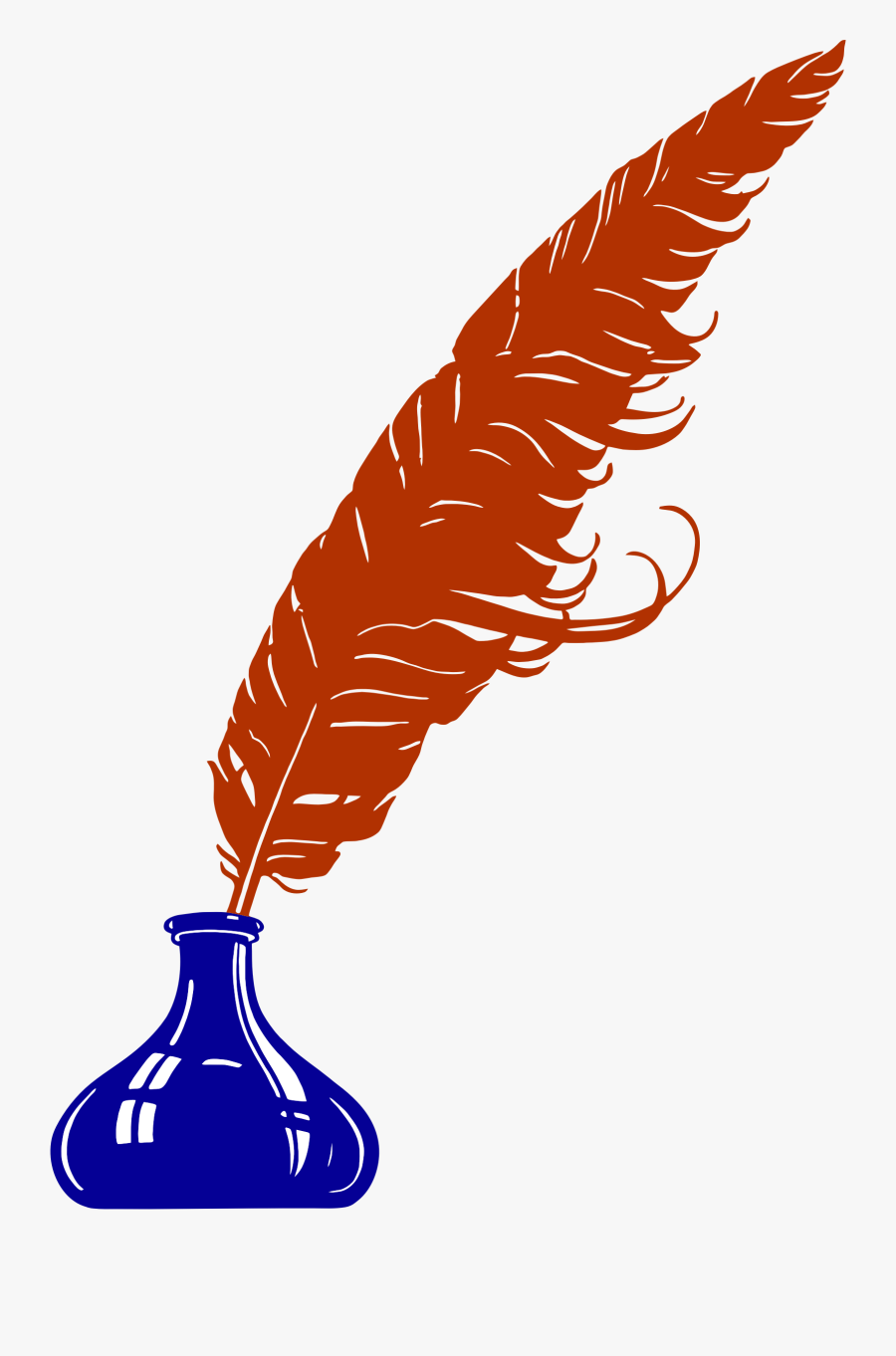 Paper Quill Inkwell Pens Feather - Colored Feather Pen Clipart, Transparent Clipart