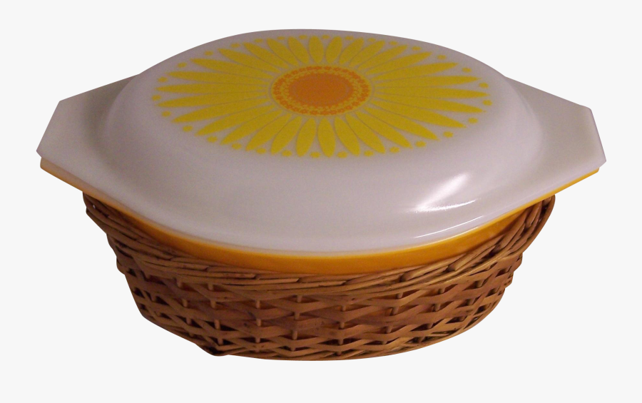 Clip Art Pyrex Daisy Sunflower Casserole - Storage Basket, Transparent Clipart