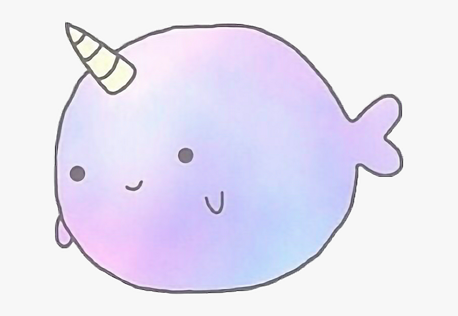 #cute #fluffy #whale #unicorn #cuteness #cutee #sticker - Narwhal, Transparent Clipart