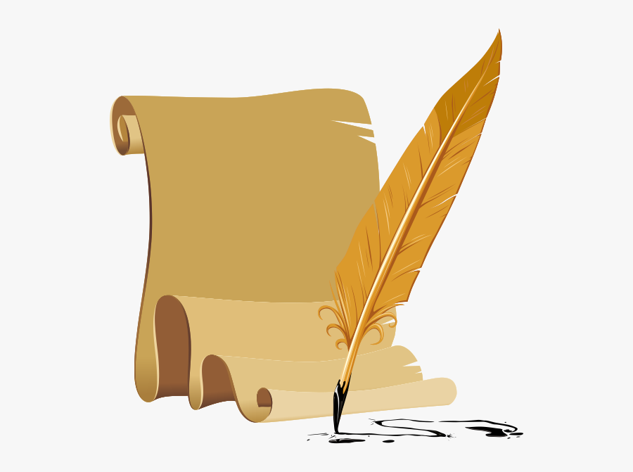 Transparent Quill Pen Clipart - Parchment And Quill Png, Transparent Clipart