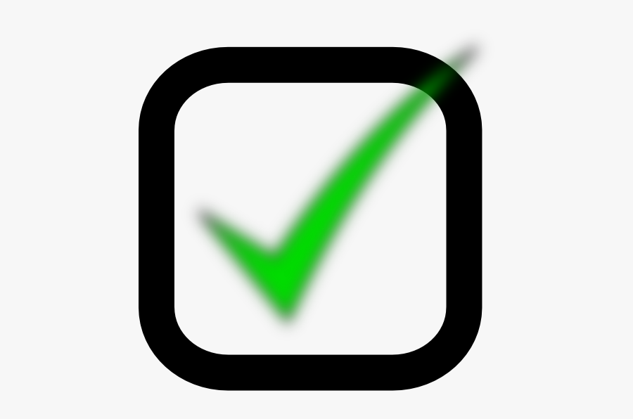 Green Tick In Box, Transparent Clipart