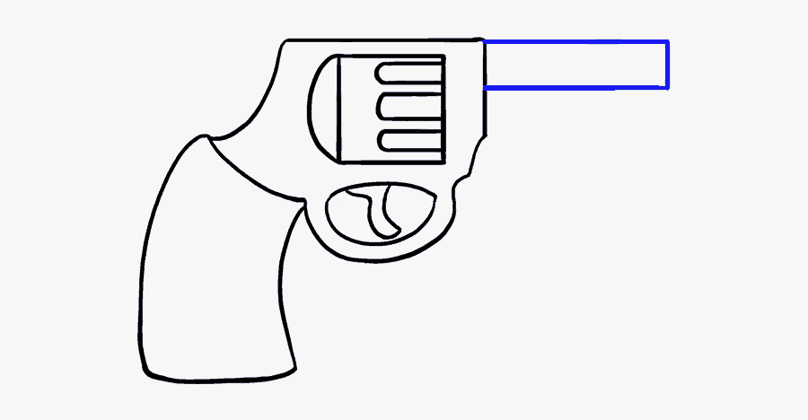 Clip Art Pistol Drawing - Gun Drawing Easy, Transparent Clipart