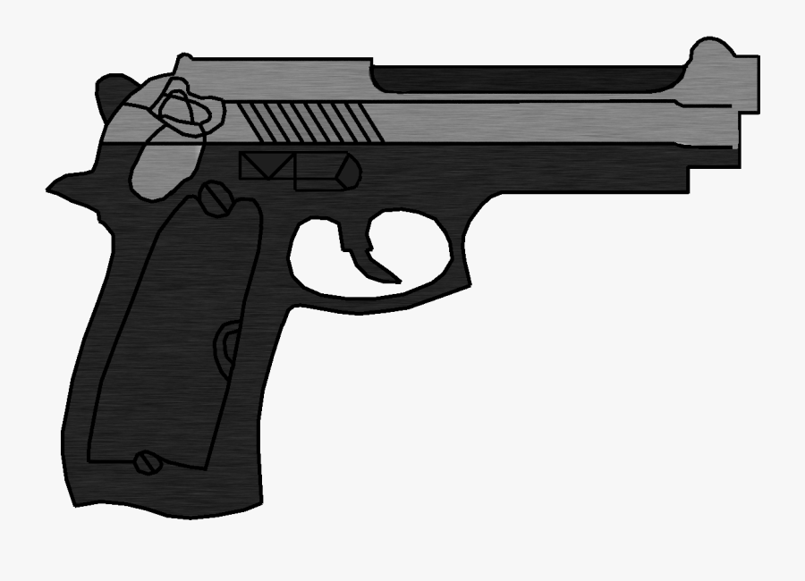 Pistol Drawn Clipart , Png Download - Black And Wight Pistol Drawn, Transparent Clipart
