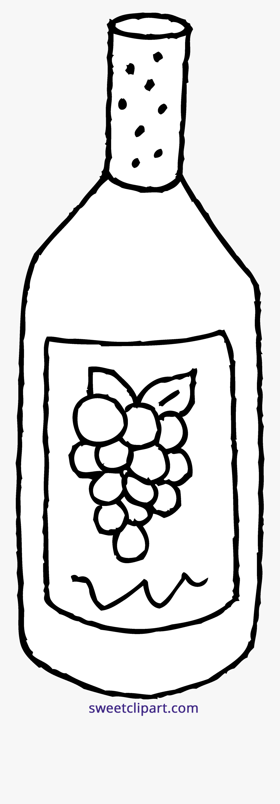 Clip Wine Bottle Clipart Black And White - Wine Bottle Clipart Black And White, Transparent Clipart