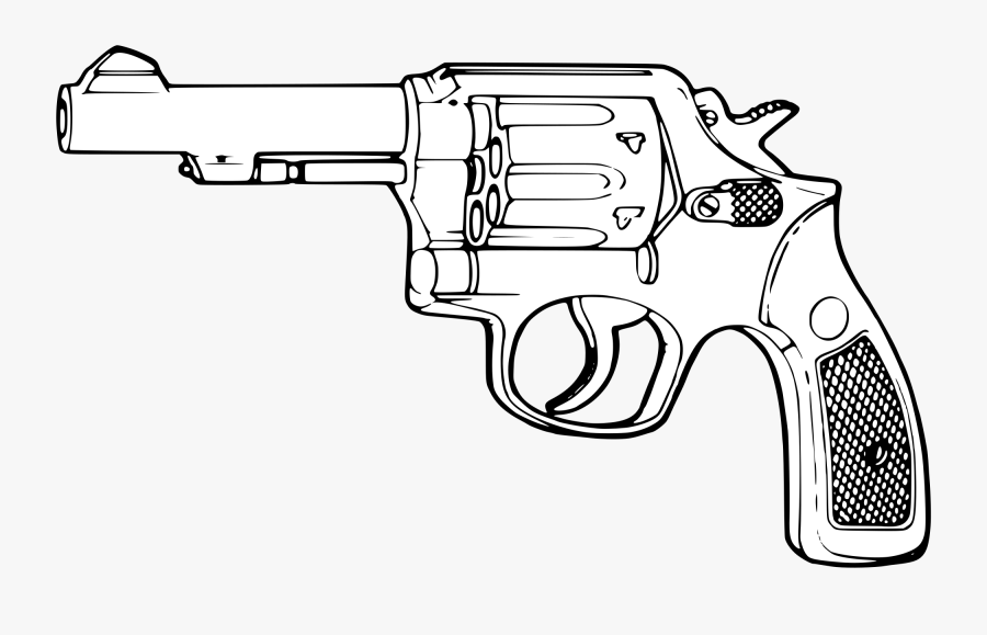 Clip Art Collection Of Free Orthographic - Smith And Wesson Revolver Drawing, Transparent Clipart