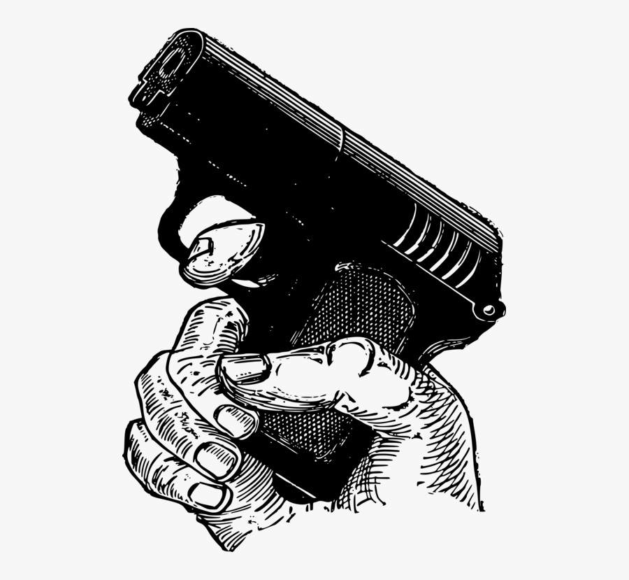 Human Behavior,art,visual Arts - Hand With Gun Png Drawing, Transparent Clipart