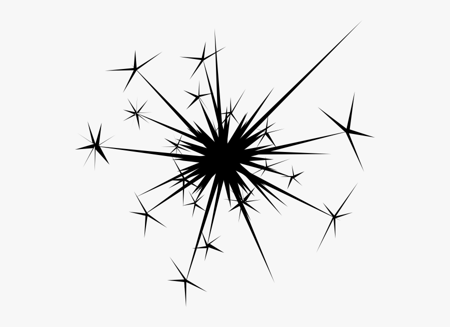 Sparkles Black And White - Sparkle Clip Art, Transparent Clipart