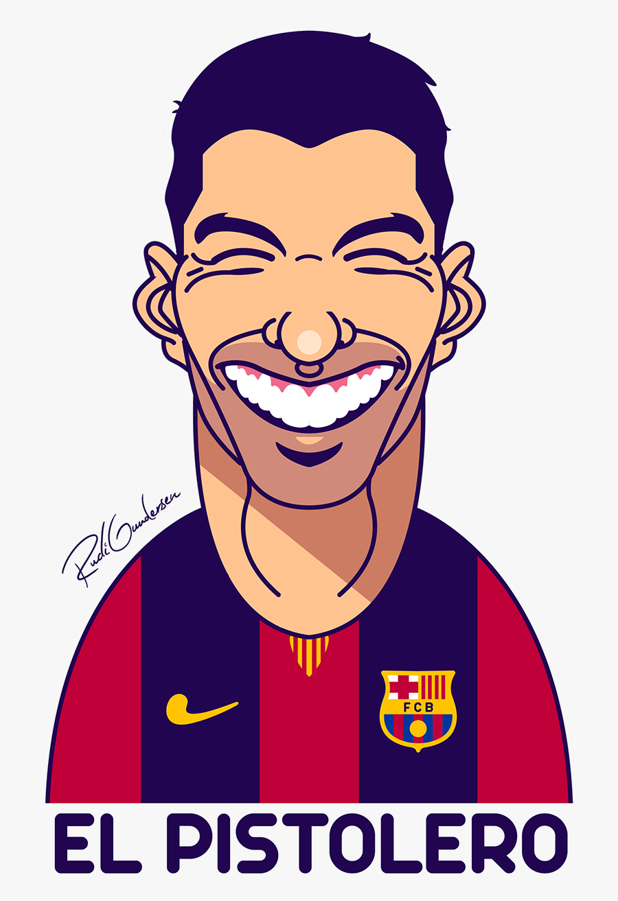 El Pistolero Luis Suárez Caricatura - Caricatura Suarez Barcelona, Transparent Clipart