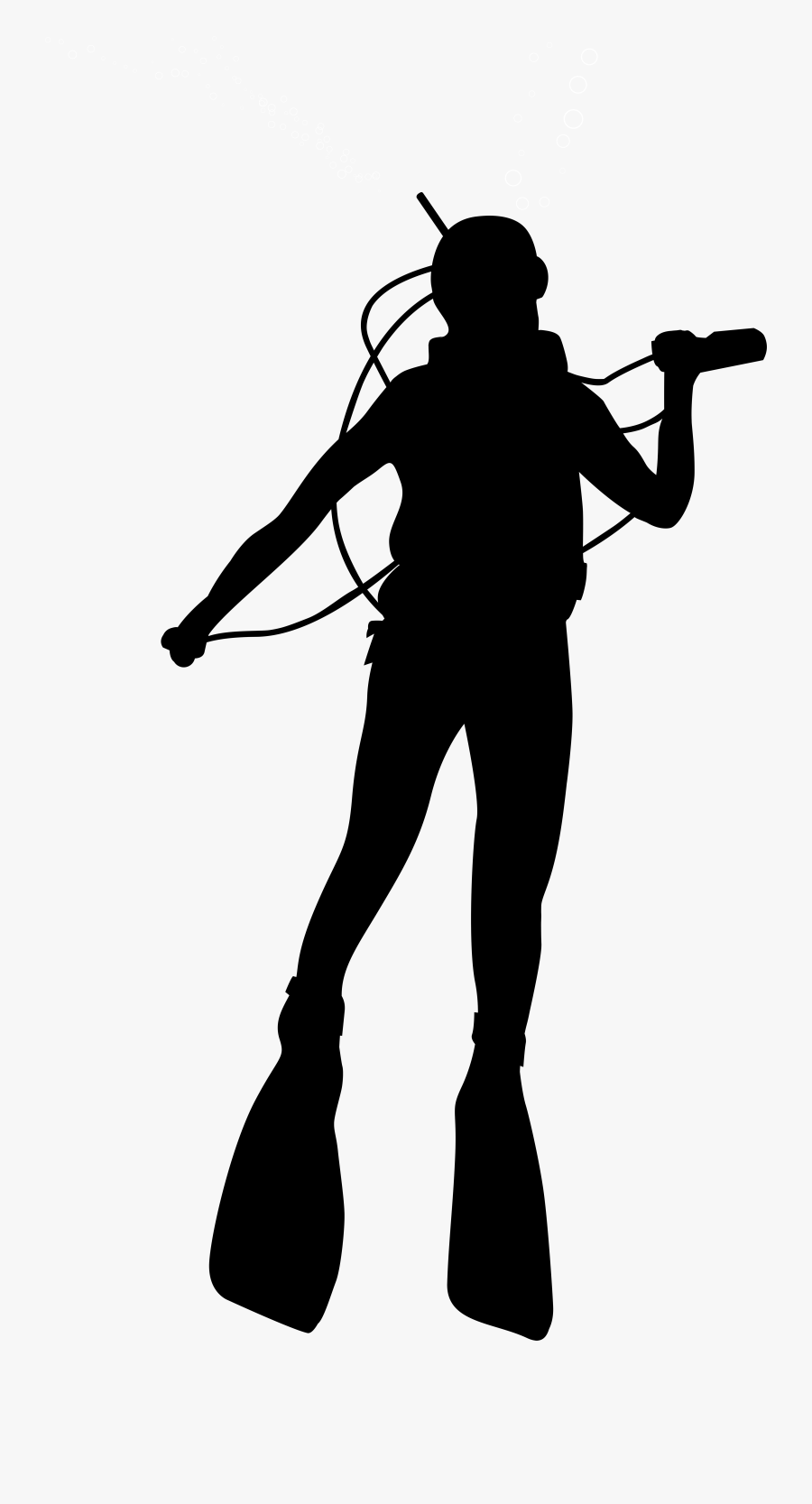 Silhouette Underwater Diving Scuba Diving Clip Art - Clipart Scuba Diver Transparent Background, Transparent Clipart