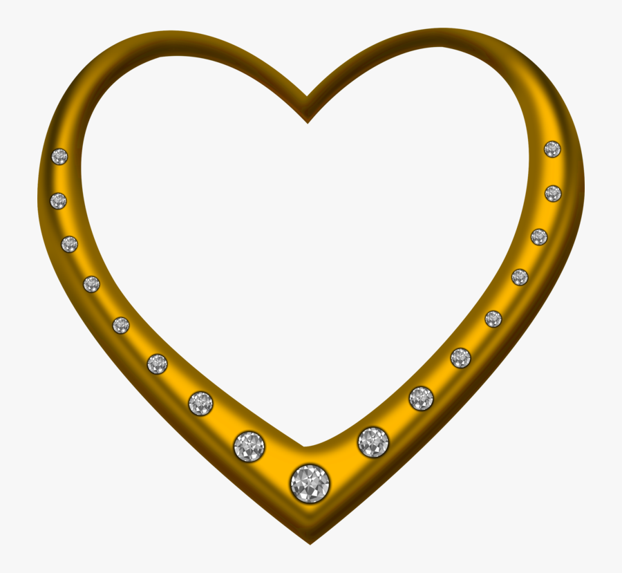 Heart,yellow,horseshoe - Diamond Gold Heart Png Transparent, Transparent Clipart