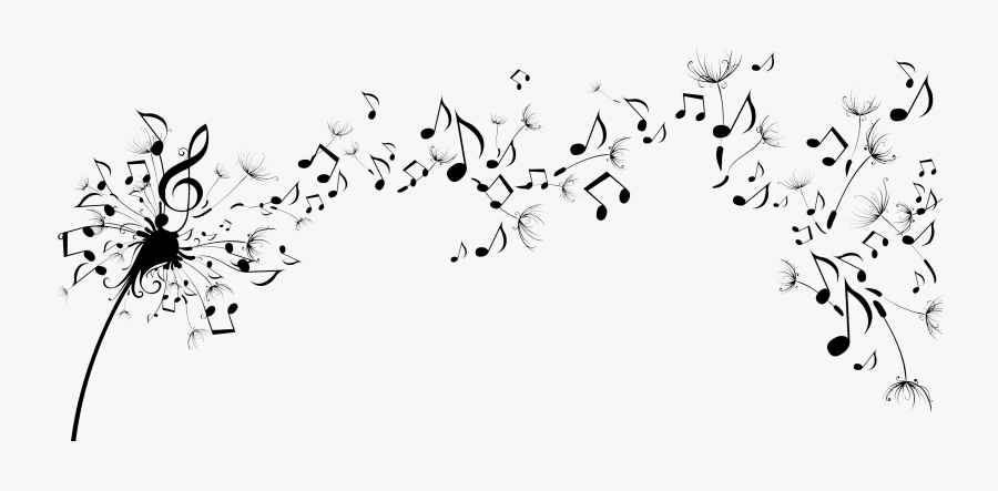 Clip Art Dandelion Music Notes - Transparent Music Tattoo Png, Transparent Clipart