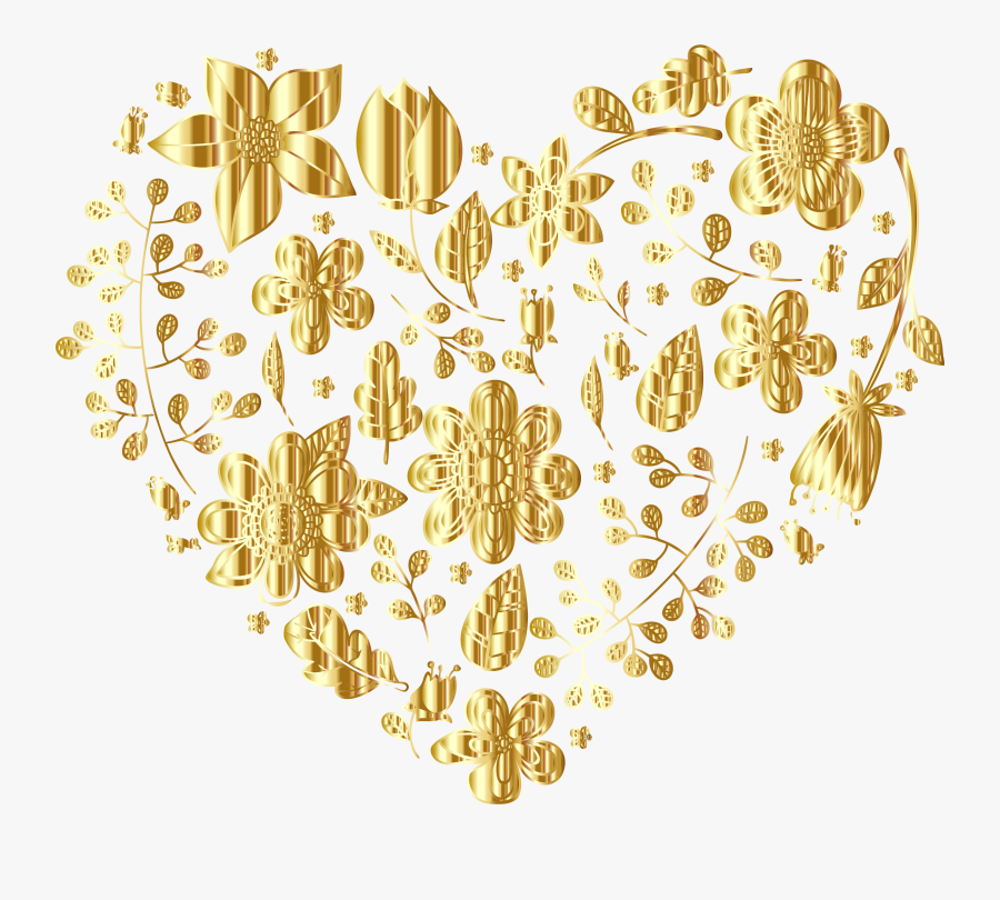 Background Clipart Gold - Transparent Png Heart Gold Png, Transparent Clipart