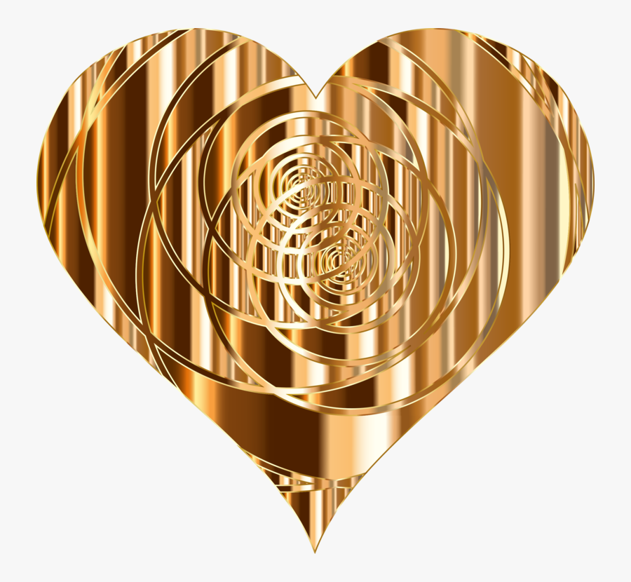 Gold,heart,spiral - Emblem, Transparent Clipart