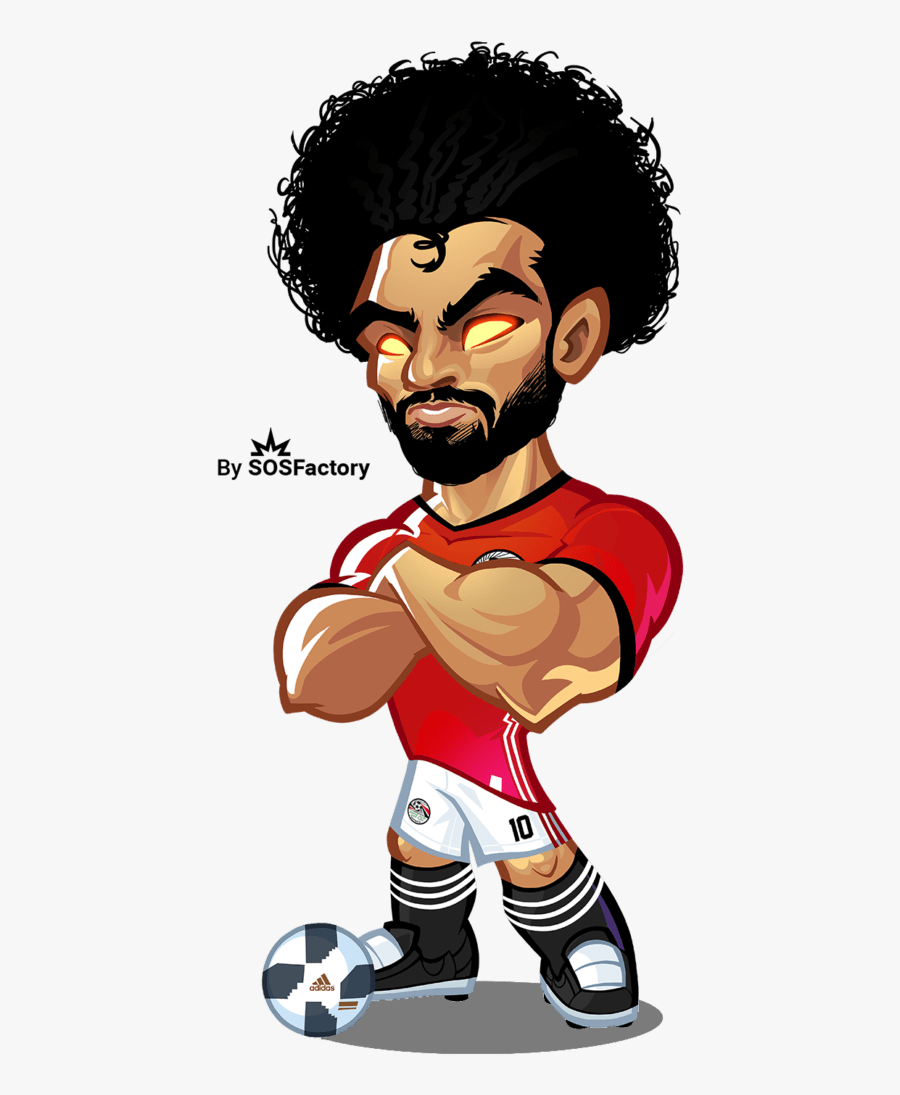 Mohammed Salah Caricature Cristiano Messi, Neymar, - World Cup Russia 2018 Mascotization, Transparent Clipart