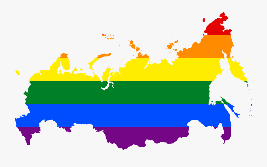 The Lgbt Flag Map Of Russia - Россия Лгбт, Transparent Clipart