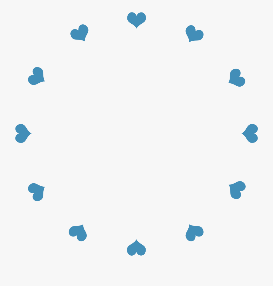 Clock Face Hearts Blue - Clock Face Blue Png, Transparent Clipart