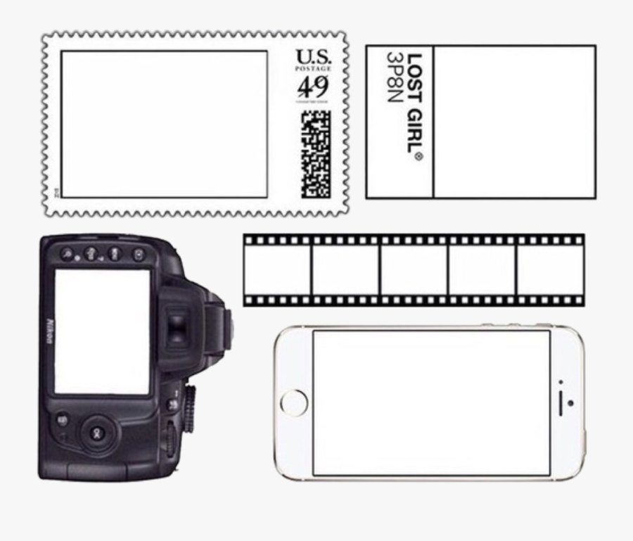 Transparent Polaroid Camera Clipart Black And White - Overlays For Edits Png, Transparent Clipart