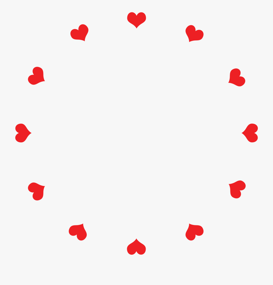 Clock Face Hearts Red - Clock Face Blue Transparent, Transparent Clipart