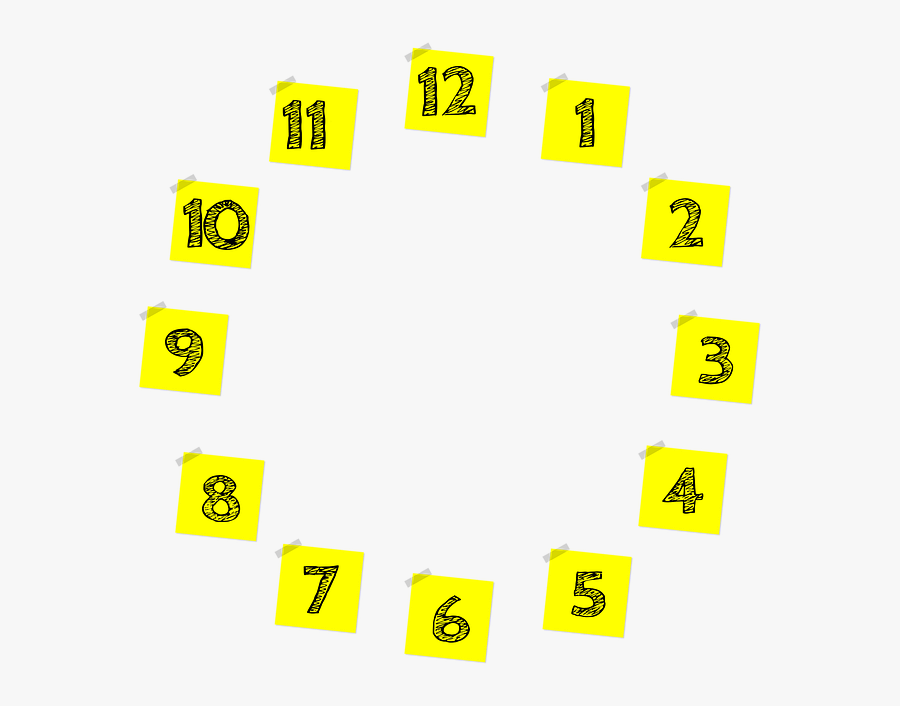 Clock Face, Clock, Dial, Time, Numbers, Post-it Note - Smart Home Living Features, Transparent Clipart